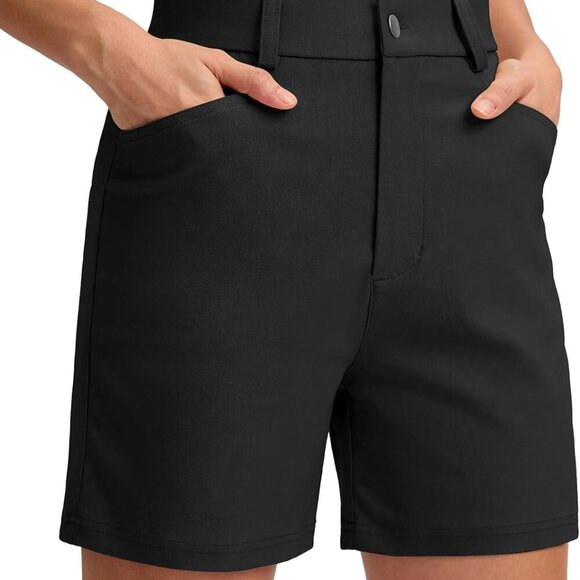 Brand New Women's 5 Inseam Golf Shorts - Black Small Lightweight & Stretchy wi